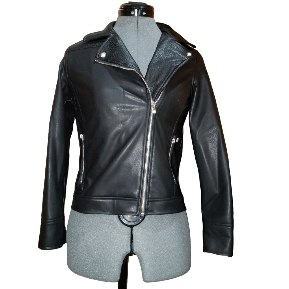 Art Class Black Leather Jacket for Women